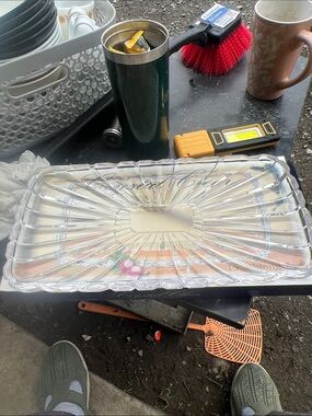 Vintage Clear Glass Serving Platter - Home Bath
